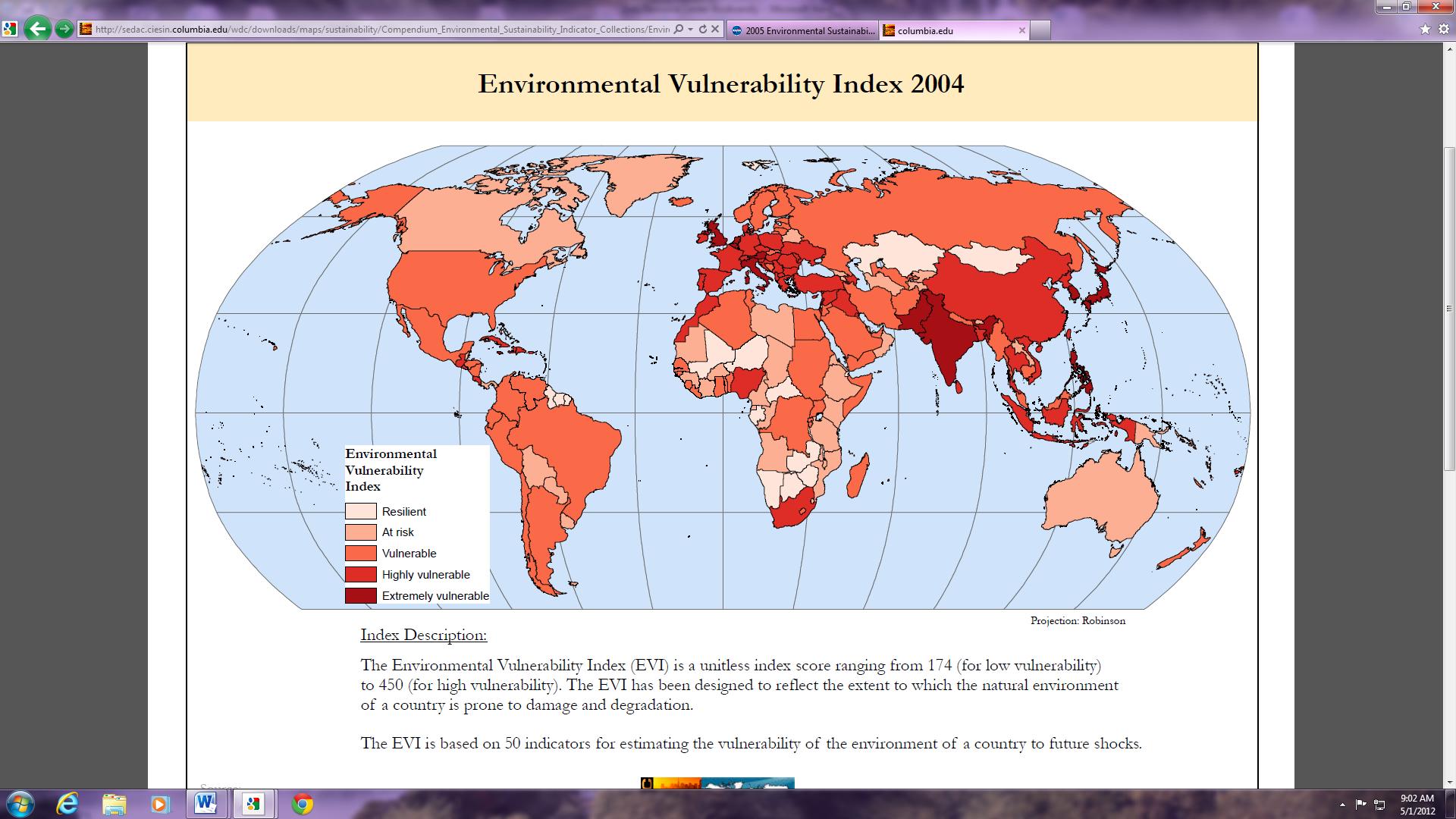 Environmental Vulnerability Index 2004